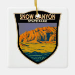Snow Canyon State Park Utah Vintage Keramikornament<br><div class="desc">Snow Canyon State Park artwork design. The park features a canyon carved from the red and white Navajo sandstone of the Red Mountains,  as well as the extinct Santa Clara Volcano.</div>