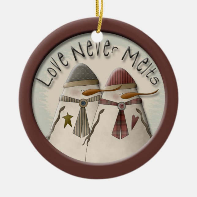 Snow Couple Keramikornament (Vorne)