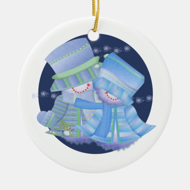Snow Couple Keramikornament (Vorne)