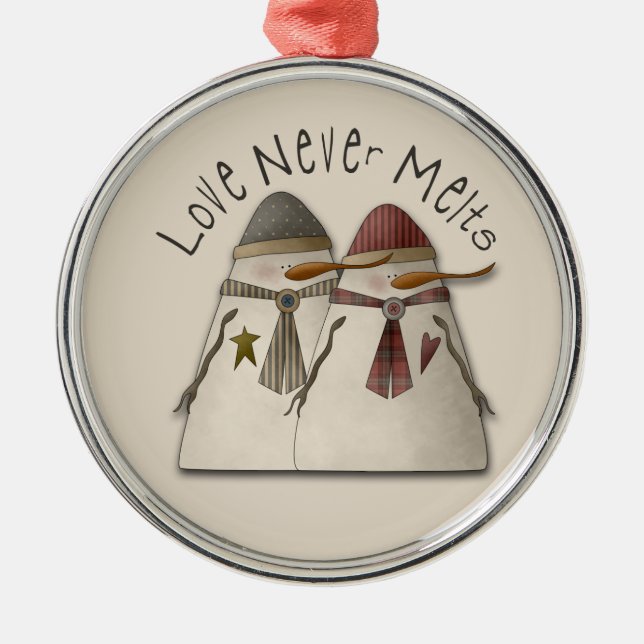 Snow Couple Ornament Aus Metall (Vorne)