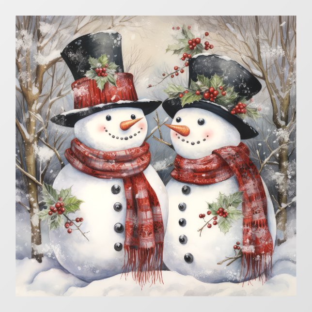 Snow Couple Window Cloning Fensteraufkleber (Blatt)