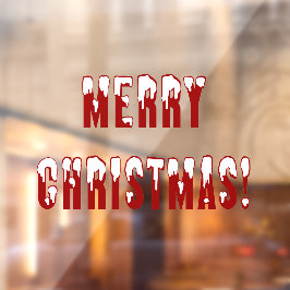 Snow Covered Frohe Weihnachts-Zuhause Storefront V Fensteraufkleber