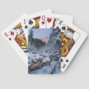 Snow-covered Geisler Mountain Range Spielkarten