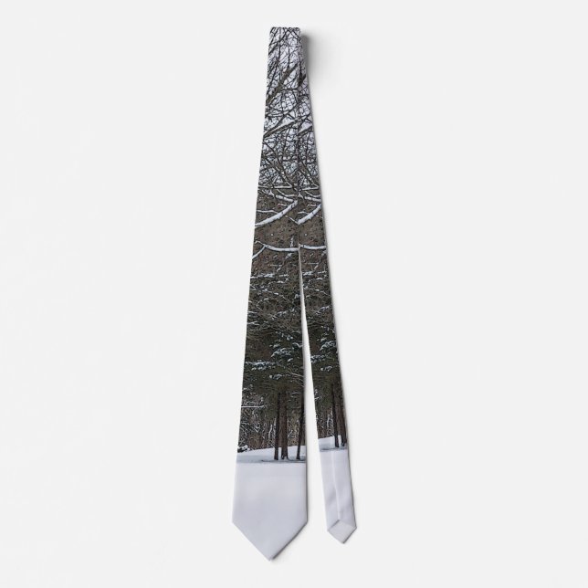 Snow Covered Road Painterly Neck Tie Krawatte (Vorderseite)