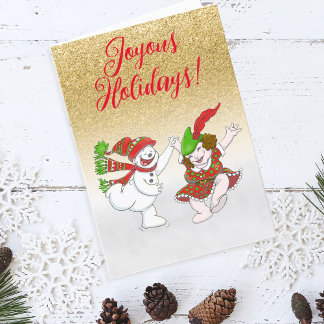 Snow Dancers Joyous Holidays Card Feiertagskarte