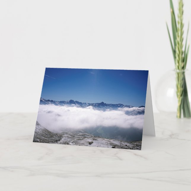 Snow Davos Schweiz Feiertagskarte (Vorderseite)