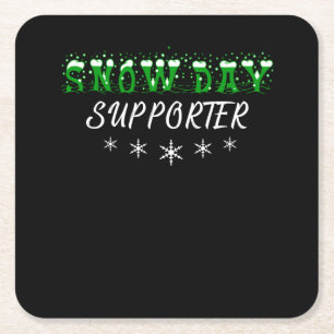Snow Day Supporter frohe Weihnachten Rechteckiger Pappuntersetzer