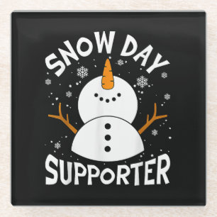 Snow Day Supporter Snowflake Funny Teacher Christi Glasuntersetzer