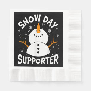 Snow Day Supporter Snowflake Funny Teacher Christi Serviette