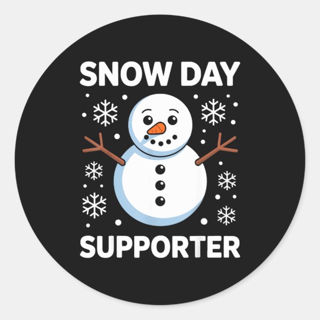 Snow Day Suprter Snow Snowflake Snowman Winter Tea Runder Aufkleber (Vorderseite)