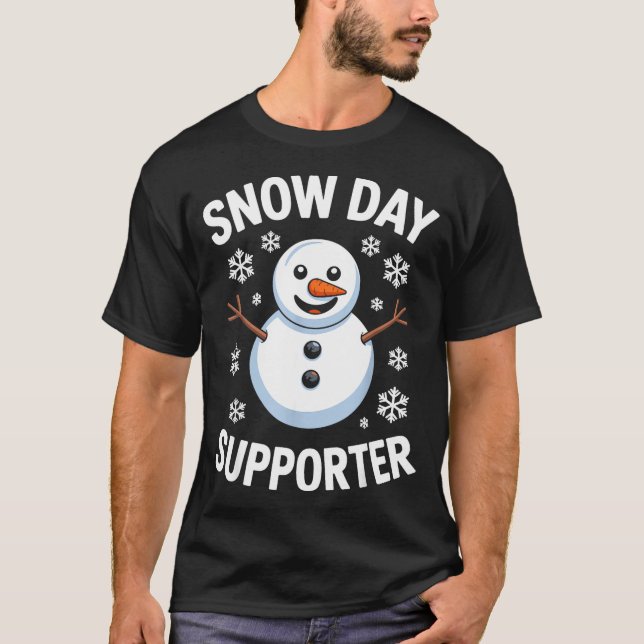 Snow Day Suprter Snow Snowflake Snowman Winter Tea T-Shirt (Vorderseite)