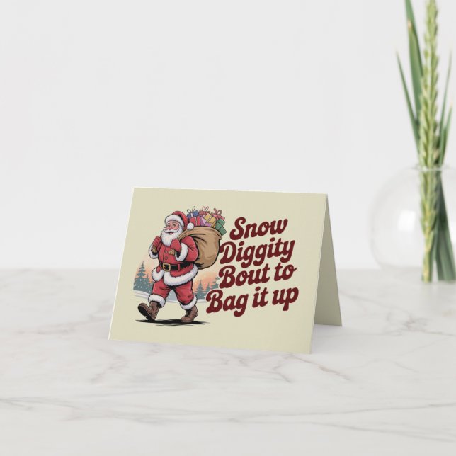 Snow Diggity Bout zum Bag It Up 90s Christmas Retr Karte (Vorderseite)