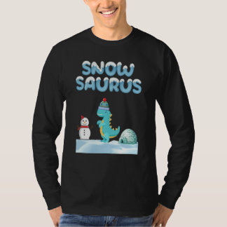 Snow dinosaur size comparison snowman and iglu sno T-Shirt