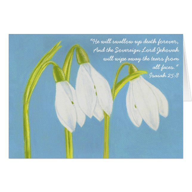 Snow Drops Sympathy Card JW (Vorderseite (Horizontal))