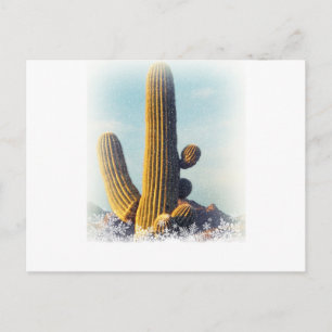 Snow Falling auf Saguaro Postkarte