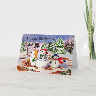 Snow Family Happy Weihnachten