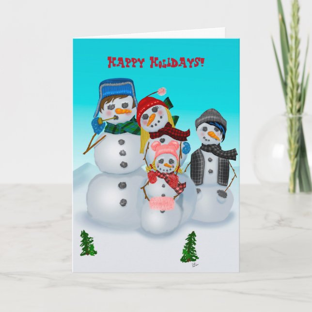 Snow Family - Urlaubskarte Karte (Vorderseite)