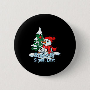 Snow-fi-Signal verloren lustiger Schneemann Weihna Button