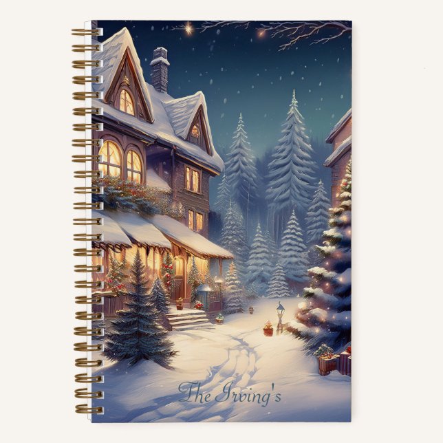 "Snow for Christmas" Personalisiertes Journal Notizbuch (Vorderseite)