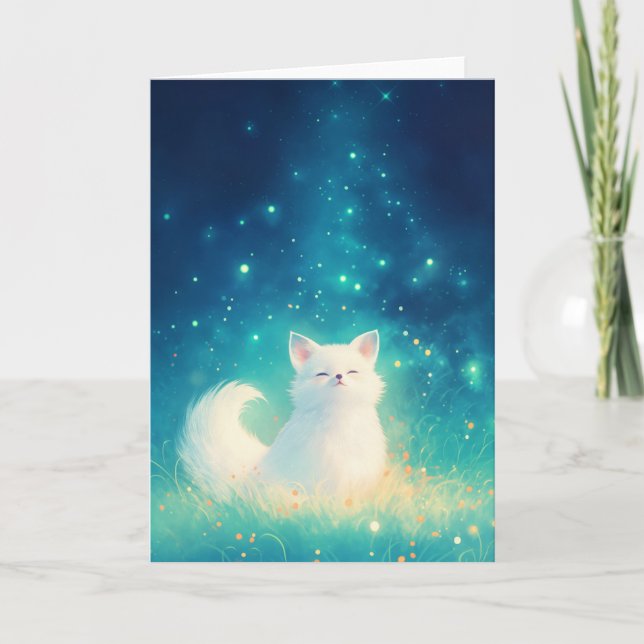 Snow Fox Winter Jewel Karte (Vorderseite)