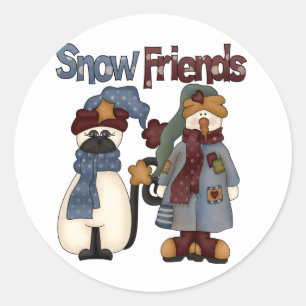 Snow Friends Tshirts und Geschenke Runder Aufkleber