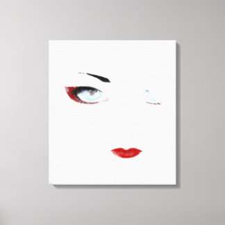 Snow Geisha Black und White Leinwanddruck