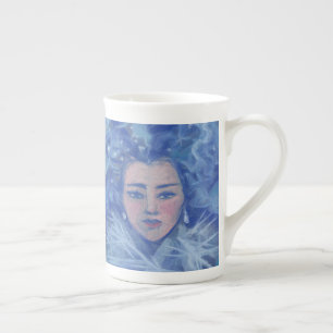 Snow Girl, Winterfantasiekunst, Weihnachten Prozellantasse
