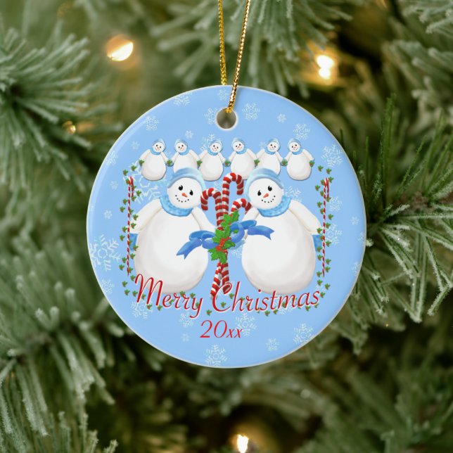 Snow Girls und Candy Canes Christmas Sake Orna Keramikornament (Baum)