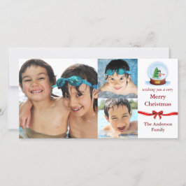 Snow Globe 3 Fotos Weihnachten - Fotokarte