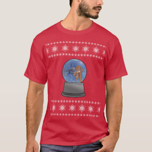 Snow Globe Albtraum mit Shark Gingerbrot Mann T-Shirt
