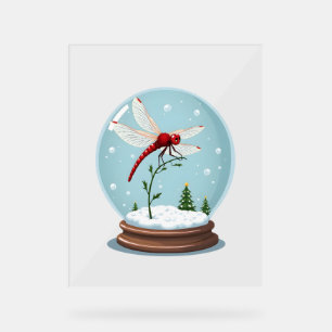 Snow Globe Dragonfly Acrylschild