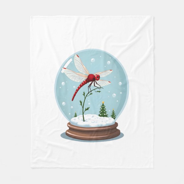 Snow Globe Dragonfly Fleecedecke (Vorderseite)