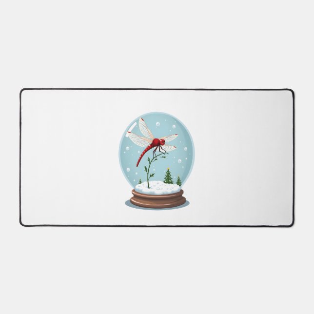 Snow Globe Dragonfly Schreibtischunterlage (Vorderseite)