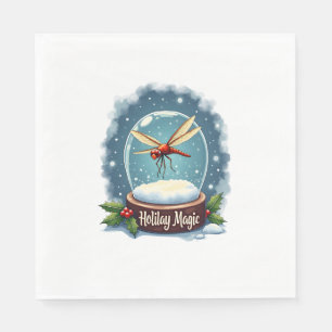 Snow Globe Dragonfly Serviette