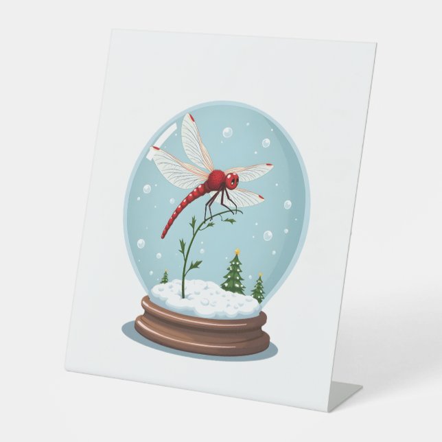 Snow Globe Dragonfly Sockelschild (Vorderseite)