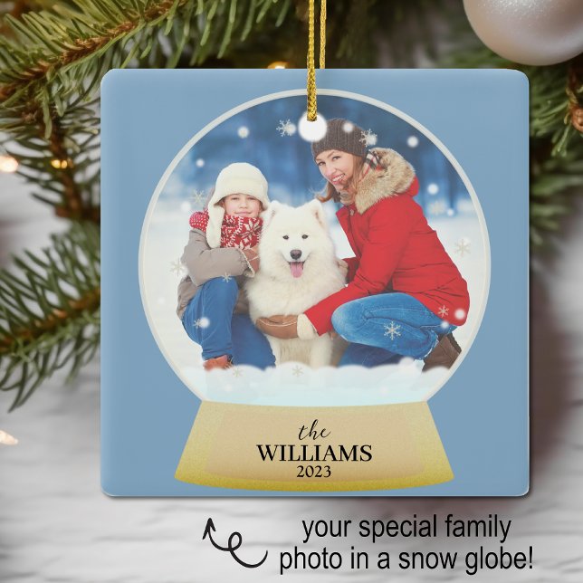 Snow Globe Foto Name Personalisiert Keramikornament (Von Creator hochgeladen)