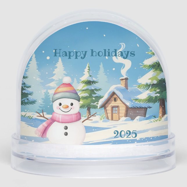 Snow globe happy holidays personalize (Avant)