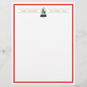 Snow Globe Illustration Holiday Foto Stationery Briefbogen