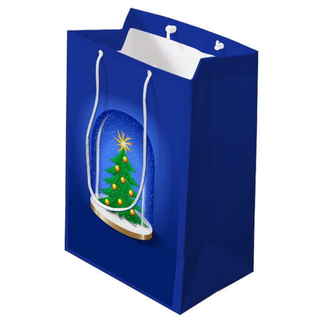 Snow Globe Mittlere Geschenktüte (Rückseite Schrägansicht)
