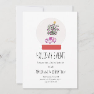Snow Globe Noël fête DoodTree Invitation