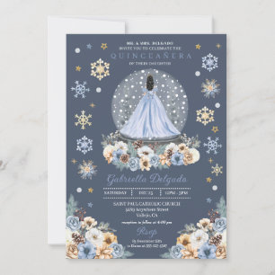 Snow Globe Princess Winter Wonderland Quinceañera Einladung