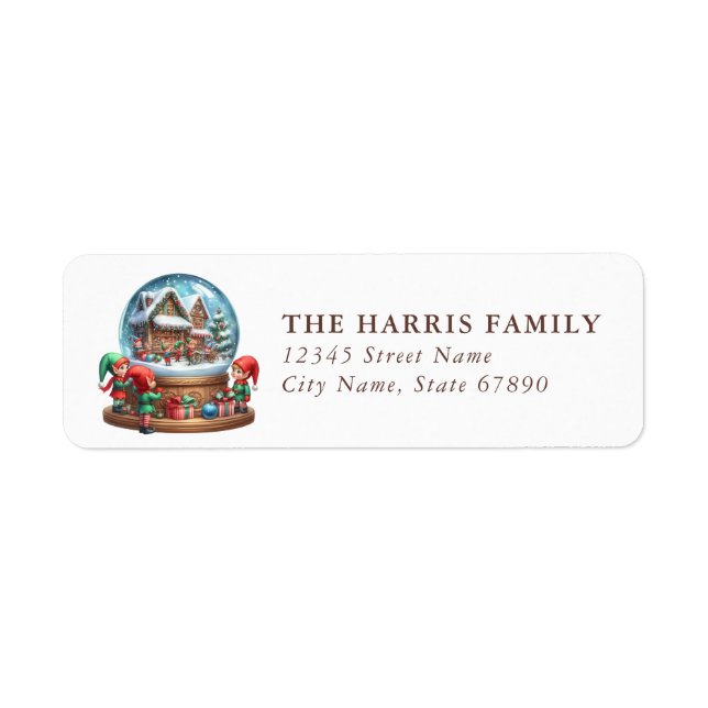 Snow Globe Return Address Labels (Vorne)