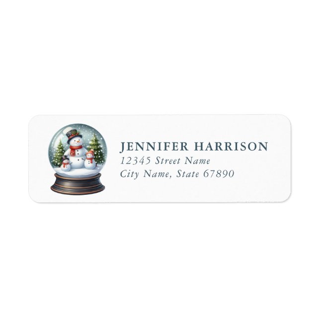 Snow Globe Return Address Labels (Vorne)