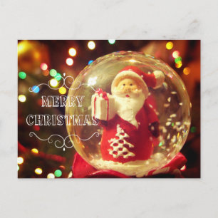 Snow globe Santa Claus Feiertagspostkarte