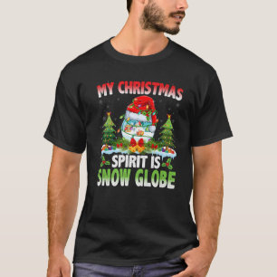 Snow Globe Tragen Weihnachtsmannmütze Weihnachtsbr T-Shirt