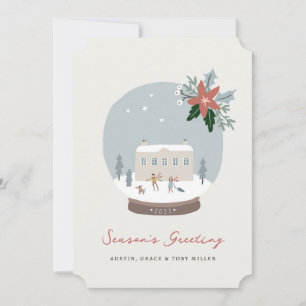 Snow Globe-Urlaubskarte Feiertagskarte