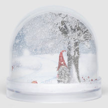 SNOW GLOBE VINTAGE GNOME IN SNOW MERRY CHRISTMAS
