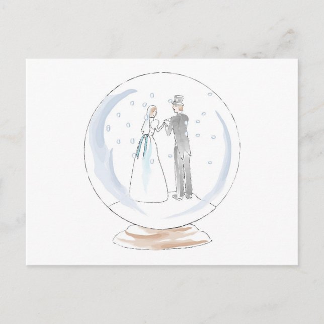 Snow Globe Wedple Postkarte (Vorderseite)