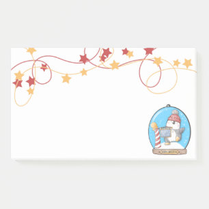 Snow Globe Weihnachts-Pinguin Post-It-Notes Post-it Klebezettel