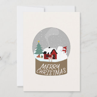 Snow Globe Weihnachtskarte Feiertagskarte
